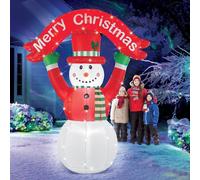 8 Piedi Illuminato "Buon Natale" Frosty Il Pupazzo Di Neve Gonfiabile Da Esterno