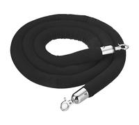 8 Piedi Nero Velluto Stanchion Corda,Folla Controllo Barriera Corda,Argento
