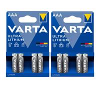 8 Pile VARTA Ultra Lithium AAA Batterie Litio Ministilo 1,5V Foto Flash Gps