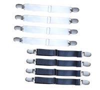 8 Pinze Per Lenzuola Bretelle Clip Di Fissaggio Cinghie 2 Teste Nere + Bianche