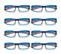8 Pk Unisex da Uomo Blu Luce Blocco Occhiali da Lettura Nero Blu Telaio