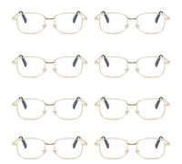 8 Pk Uomo Donna Montatura Metallo Lenti Trasparenti Lettura Occhiali Moda Epoca
