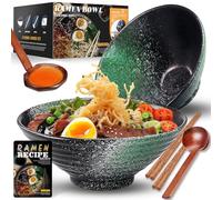 8 Pollici 2 Set Ciotola Ramen In Ceramica(9 pezzi), Ciotola Di Pasta Giapponesi Con Ricette Forchetta Bacchette E Cucchiaio Per Spaghetti Zuppa Di Insalata Snack Bowl Regali Per Uomini Donne Di Casa