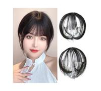 8 pollici Clip In 3D Air Bangs Frangia dei capelli dall'aspetto naturale per le donne ragazze Estensioni dei capelli con frangia a clip in due pezzi Parte parrucca capelli estensioni(nero naturale)