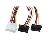 8 Pollici Molex a 4 Pin Maschio a Angolo retto 2X Sata. Cavo Adattatore Compatible with convertitore Y-Splitter a 90 Gradi di Potenza a 15 Poli, ATX 12V / 5V e HDD/SSD Uso (Size : 15cm, Color : T