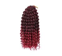 8 pollici Ombre sintetico Curl Bounce Crochet Hair Afro Kinky Curly Crochet Trecce(T1B/Burgundy)