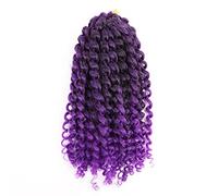 8 pollici Ombre sintetico Curl Bounce Crochet Hair Afro Kinky Curly Crochet Trecce(T1B/Purple)