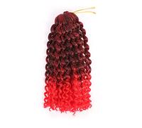 8 pollici Ombre sintetico Curl Bounce Crochet Hair Afro Kinky Curly Crochet Trecce(T1B/Red)