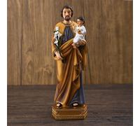 8 pollici San e Gesù Bambino Statue in resina Base piatto Rinascimento Sacra