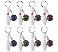 8 Portachiavi con Ciondolo a Forma di Palla da Bowling, Mini Portachiavi da Bowling, Portachiavi a Forma di Bowling, Portachiavi Unico Decorazione Chiave Creativo Piccolo Regalo per Bambini Adulti