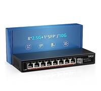 8 Porte 2,5G Switch Ethernet Desktop non Gestito con SFP 10G, Capacità di Commutazione 60Gbps, Compatibile 100/1000/2500Mbps, Senza Ventola Montaggio a Parete Dello Switch di Rete YuanLey 2,5Gbe