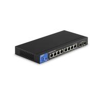 Linksys LGS310MPC-EU Switch di rete Gigabit PoE+ 100 W a 8 porte, 2 porte di uplink Gigabit SFP, smart switch gestito, sdoppiatore Ethernet con chassis in metallo, montaggio su parete o scrivania