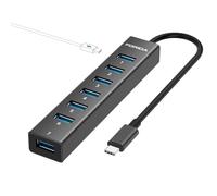 8 porte USB-C a USB, splitter USB con 7 porte di trasferimento dati USB 3.0 e ingresso PD da 5 V/3 A per adattatore USB, in lega di alluminio, Extender per laptop compatibile con più dispositivi di