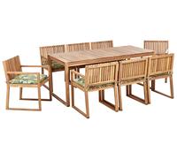 8 posti Set da pranzo da giardino Verde Legno di acacia certificato con cuscini