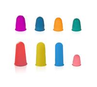8 protezioni per le dita, protezione per le dita in silicone, dita in silicone, dita lunghe e corte in silicone, dita antiscivolo (rosa, verde, arancione, blu, viola, rosso)