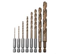 8 punte per trapano rivestite in HSS, codolo esagonale da 1,5-10 mm per acciaio inossidabile e metallo, rivestite in nitruro per una maggiore durata e una penetrazione più veloce