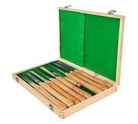 8 PZ + 1 Set di scalpelli for tornio for legno Radice for tornitura Coltello da intaglio for mobili 6.89 "Lama 16.14" Scalpello con cassetta degli attrezzi Attrezzi da giardino(Burlywood)