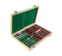 8 PZ + 1 Set di scalpelli for tornio HSS gratuito for legno Radice da tornitura Coltello da intaglio for mobili 6.89 "Lama 16.14" Scalpello con cassetta degli attrezzi(Rot)