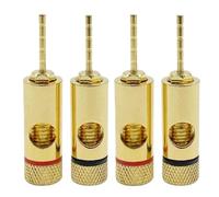 8 Pz/4 Paia Rame Placcato Oro 2mm Spille Spina A Banana Adattatore Spillo Dritto Terminali A Banana Spine degli altoparlanti Connettore di cablaggio(8 Black)