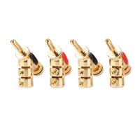 8 pz/4 paia spina a banana in rame for 4mm testa autobloccante connettore altoparlante amplificatore audio a forma di Y adattatore tipo pistola oro(8PCS (4Pairs))