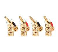 8 pz/4 paia spina a banana in rame for 4mm testa autobloccante connettore altoparlante amplificatore audio a forma di Y adattatore tipo pistola oro(Red 8PCS)