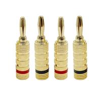 8 Pz/4 Paia Spina A Banana In Rame Placcato Oro 24K 4mm Connettore A Banana Spina for Altoparlante Maschio Nero Rosso(4 Red 4 Black)