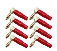 8 pz 4mm Rosso Nero Forma L Spina A Banana Connettore Ad Angolo Retto 90 Gradi Banana Maschio Spine Audio Altoparlante Filo connettori del cavo(Red 8Pcs)