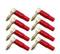 8 pz 4mm Rosso Nero Forma L Spina A Banana Connettore Ad Angolo Retto 90 Gradi Banana Maschio Spine Audio Altoparlante Filo connettori del cavo(8Pcs Mixed)