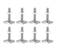 8 Pz Adattatore per Binario a T, M6-35mm Bulloni per Binari a T, Viti Scorrevoli T Track, Viti Bulloni a Testa Quadrata in Acciaio Inox con Dadi e Rondelle per Portapacchi a Binario(M6 Quadrato)