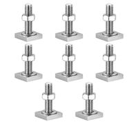 8 Pz Adattatore per Binario a T, M8x30mm Bulloni per Binari a T, Viti Scorrevoli T Track, Viti Bulloni a Testa Quadrata in Acciaio Inox con Dadi e Rondelle per Portapacchi a Binario(M8 Quadrato)