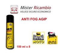 8 PZ Antiappannante ENI per Visiere Parabrezza Vetri Cristall finestre DA 150 ml