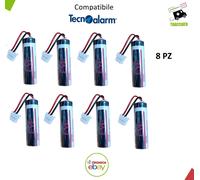 8 PZ BATTERIA PILA LITIO EVE LS14500 ER14505 3,6V 2,6Ah CONNETTORE TECNOALARM
