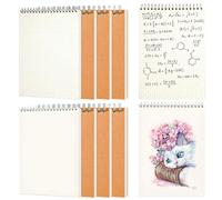 8 Pz Blocchi Spiralati A6 Blanko & Kariertes, 80 Fogli/160 Pagine Quaderni Appunti a6 Spirale Strappabile, Blocco Note a Spirale Piccolo con Copertina in Carta Kraft, Taccuino Appunti Tascabile