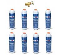 8 PZ BOMBOLA + RUBINETTO GAS REFRIGERANTE FRIGO FREEZER R600 420 GR OM REF000UN [EEK: RICAMBIO NO ORIGINALE]