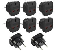 8 pz Convertitore da spina UK a EU 0-250 V 10 A Adattatore da spina UK a Europeo, Spina Inglese a Spagnolo, Adattatore da Viaggio UK a UE/DE/FR/IT/ES Travel Adapter