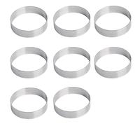 8 Pz Coppapasta Tondi 8 cm, Anelli da Forno, Coppa Pasta Tondo, Anelli per Torte, Anelli da Dessert Rotondi, Anello Rotondo per Torte in Acciaio Inox per Pasticcini, Muffin, Pasticceria