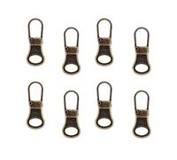 8 Pz Cursore Cerniera, Cursore Cerniera Ricambio Staccabile Zipper Pull Maniglia Fissatore per Riparare Zipper Puller per Abbigliamento Zaino Giacche Pantaloni Stivali Bagagli (Bronzo)