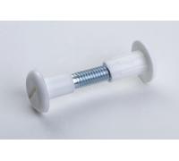8 pz. dispositivi di giunzione, viti connessione, plastico/metallo, bianco/zincato, 28-38 mm