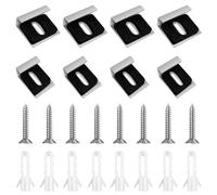 8 Pz Frameless Glass Wall Mount Kit, 304 Clip per specchi in acciaio inossidabile, Frameless Specchio Vetro Wall Hanging Kit di fissaggio con Dowels e Viti per vetro, Heavy Mirror, Cornice