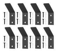 8 Pz Ganci Appendiabiti da Parete a Vite Neri, Ganci da Parete in Metallo a Forma di V, Gancio Appendino da Muro Singolo, Appendiabiti da Muro per Porte Vestiti Chiavi Borse Cucina Bagno Ufficio