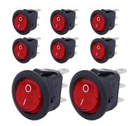 8 pz KCD1 On/Off 3-Pin 2-Posizioni Snap 20A 12 V LED Rosso Rotondo Barca Interruttore A Bilanciere con for La Sostituzione FAI DA TE Domestica(8pcs red)