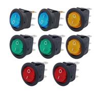 8 pz KCD1 On/Off 3-Pin 2-Posizioni Snap 20A 12 V LED Rosso Rotondo Barca Interruttore A Bilanciere con for La Sostituzione FAI DA TE Domestica(8pcs mix color)