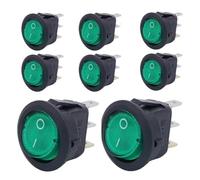 8 pz KCD1 On/Off 3-Pin 2-Posizioni Snap 20A 12 V LED Rosso Rotondo Barca Interruttore A Bilanciere con for La Sostituzione FAI DA TE Domestica(8pcs green)
