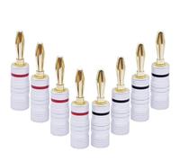 8 pz/lotto 4mm cavo for altoparlanti audio connettore a banana tipo a vite jack a banana placcato oro 24K