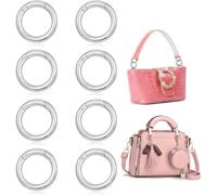 8 Pz Moschettoni per Borse Argento, Scatto Molla Rotonda 33mm, Anello Portachiavi a Molla per Zaini Bagagli, Accessori Anelli per Borse Uncinetto Cinghie Artigianato