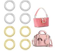 8 Pz Moschettoni per Borse Oro e Argento, Scatto Molla Rotonda 33mm, Anello Portachiavi a Molla per Zaini Bagagli, Accessori Anelli per Borse Uncinetto Cinghie Artigianato