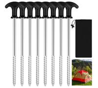 8 Pz Picchetti per Tenda, Ancoraggio Tenda Campeggio, Giardino, 21 cm Lunghi e Robusti picchetto, Chiodi a Vite per Terra Tenda Telone Giardino