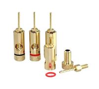 8 pz rame placcato oro 2 mm pin adattatore spina a banana pin dritto terminali a banana connettori for altoparlanti connettore di cablaggio(8 Red)