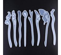 8 pz/set forcina silicone resina stampo donna bastone capelli copricapo resina epossidica colata stampi ragazze pin capelli fai da te artigianato gioielli strumenti