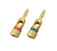 8 pz/set presa a banana da 4 mm terminale connettore altoparlante audio in rame puro placcato oro 24 carati(8 Blue)